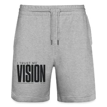 I Trust My Vision | Photographer's Edition - Stanley/Stella Trainer Unisex Organic Jogging Shorts - heather grey - Front - Nik (191cm) & Marisol (170cm)