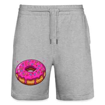 A hole full of happiness - Stanley/Stella Trainer Unisex Organic Jogging Shorts - heather grey - Front - Nik (191cm) & Marisol (170cm)