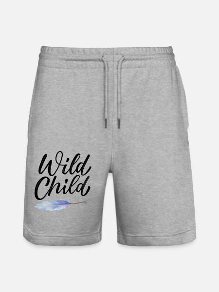 Wild Child - Stanley/Stella Trainer Unisex Organic Jogging Shorts - heather grey