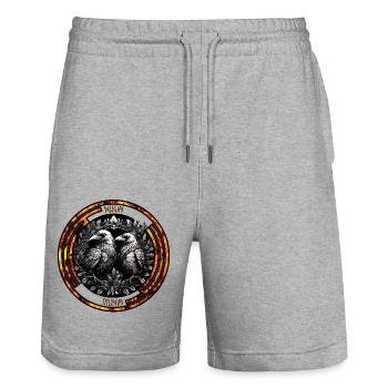 Raben - Stanley/Stella Unisex Bio Joggingshorts Trainer  - Grau meliert - Vorne - Nik (191cm) & Marisol (170cm)