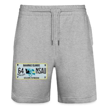 Welcome to Nassau Bahamas - Stanley/Stella Trainer Unisex Organic Jogging Shorts - heather grey - Front - Nik (191cm) & Marisol (170cm)