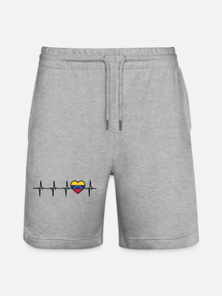 Venezuela Flag Venezuelans - Stanley/Stella Trainer Unisex Organic Jogging Shorts - heather grey