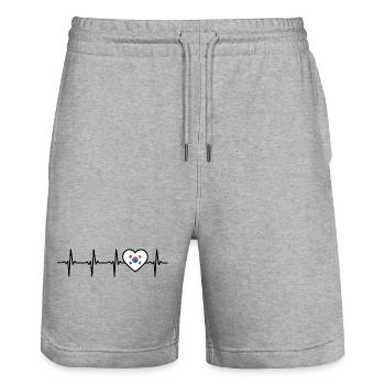 Corée du Sud Battement de cœur Drapeau Femme sud-coréenne - Short de jogging bio TRAINER Stanley/Stella unisexe - gris chiné - Devant - Nik (191cm) & Marisol (170cm)