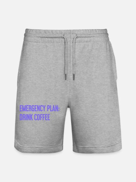 Kaffee-Notfallplan - Stanley/Stella Unisex Bio Joggingshorts Trainer - Grau meliert