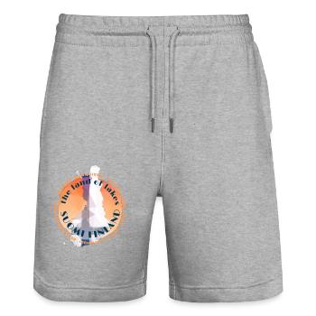 Suomi Finnland - das Land der Seen - Stanley/Stella Unisex Bio Joggingshorts Trainer  - Grau meliert - Vorne - Nik (191cm) & Marisol (170cm)