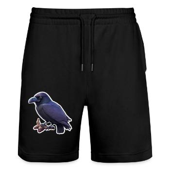 Corbeau - Short de jogging bio TRAINER Stanley/Stella unisexe - noir - Devant - Nik (191cm) & Marisol (170cm)