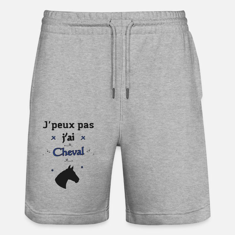 J'peux pas j'ai Cheval - Short de jogging bio TRAINER Stanley/Stella unisexe - gris chiné