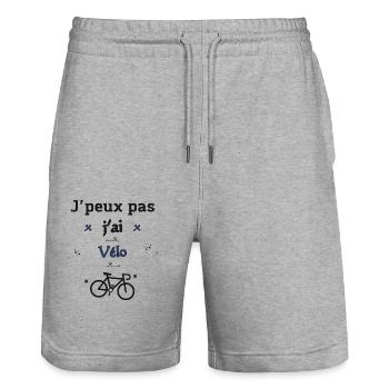 J'peux pas j'ai Vélo - Short de jogging bio TRAINER Stanley/Stella unisexe - gris chiné - Devant - Nik (191cm) & Marisol (170cm)
