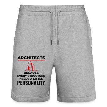 Architects: Every Structure Needs Personality! 🏰 - Stanley/Stella Trainer Unisex Organic Jogging Shorts - heather grey - Front - Nik (191cm) & Marisol (170cm)