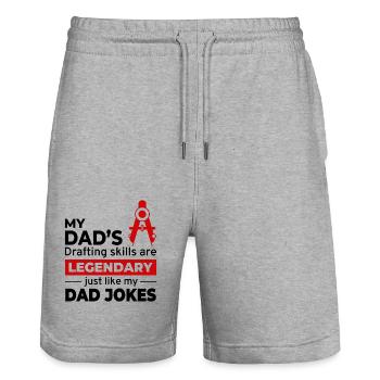 Architekt Papa Zeichnen Fähigkeiten Papa Witze Legende 📐 - Stanley/Stella Unisex Bio Joggingshorts Trainer  - Grau meliert - Vorne - Nik (191cm) & Marisol (170cm)