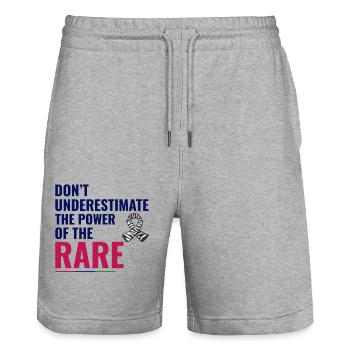 Sensibilisierung für seltene Krankheiten - Stanley/Stella Unisex Bio Joggingshorts Trainer  - Grau meliert - Vorne - Nik (191cm) & Marisol (170cm)