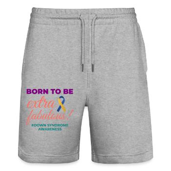 La sensibilisation au syndrome de Down est très fabuleuse - Short de jogging bio TRAINER Stanley/Stella unisexe - gris chiné - Devant - Nik (191cm) & Marisol (170cm)