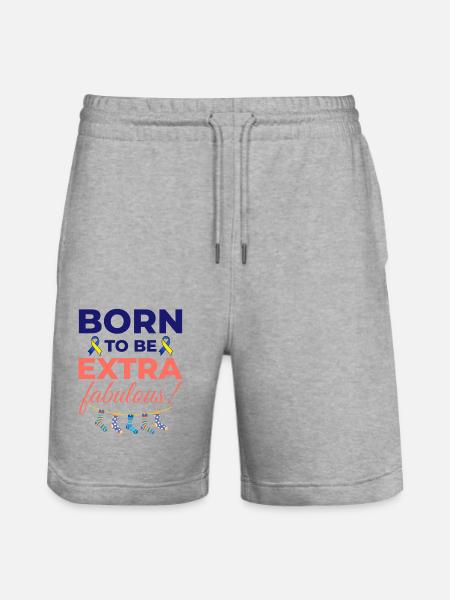 Down-Syndrom-Bewusstsein Extra fabelhaft - Stanley/Stella Unisex Bio Joggingshorts Trainer - Grau meliert
