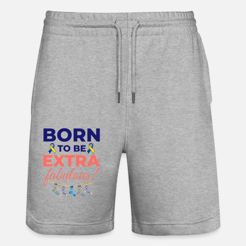 Down-Syndrom-Bewusstsein Extra fabelhaft - Stanley/Stella Unisex Bio Joggingshorts Trainer  - Grau meliert