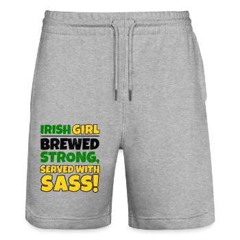 Irish Girl: Starker St. Patricks Day gebraut - Stanley/Stella Unisex Bio Joggingshorts Trainer  - Grau meliert - Vorne - Nik (191cm) & Marisol (170cm)
