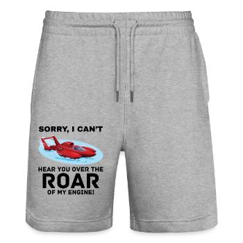 Hydroplane Boat Racing Engine Roar Water sport - Stanley/Stella Trainer Unisex Organic Jogging Shorts - heather grey - Front - Nik (191cm) & Marisol (170cm)