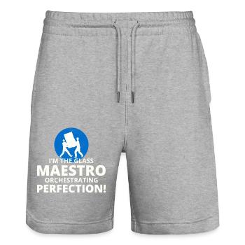 Verglaser Fenster Glasbeschlag Monteur Glasarbeiten - Stanley/Stella Unisex Bio Joggingshorts Trainer  - Grau meliert - Vorne - Nik (191cm) & Marisol (170cm)