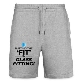 Verglaser Fenster Glasbeschlag Monteur Glasarbeiten - Stanley/Stella Unisex Bio Joggingshorts Trainer  - Grau meliert - Vorne - Nik (191cm) & Marisol (170cm)