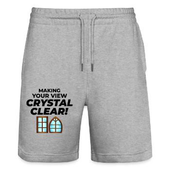 Verglaser Fenster Glasbeschlag Monteur Glasarbeiten - Stanley/Stella Unisex Bio Joggingshorts Trainer  - Grau meliert - Vorne - Nik (191cm) & Marisol (170cm)