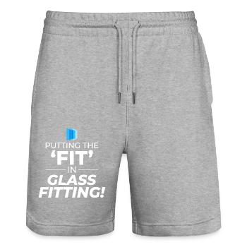 Verglaser Fenster Glasbeschlag Monteur Glasarbeiten - Stanley/Stella Unisex Bio Joggingshorts Trainer  - Grau meliert - Vorne - Nik (191cm) & Marisol (170cm)