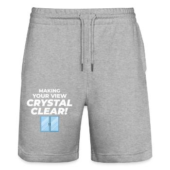 Verglaser Fenster Glasbeschlag Monteur Glasarbeiten - Stanley/Stella Unisex Bio Joggingshorts Trainer  - Grau meliert - Vorne - Nik (191cm) & Marisol (170cm)