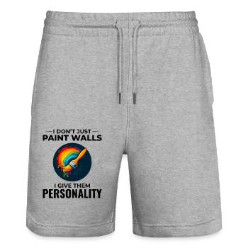 House Painter Wall Painting Interior Decorator - Stanley/Stella Trainer Unisex Organic Jogging Shorts - heather grey - Front - Nik (191cm) & Marisol (170cm)