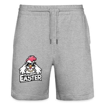Cool Easter Chicken In Sunglasses - Stanley/Stella Trainer Unisex Organic Jogging Shorts - heather grey - Front - Nik (191cm) & Marisol (170cm)