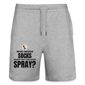 Barefoot Water Skiing Extreme Sports Barefooting - Stanley/Stella Trainer Unisex Organic Jogging Shorts - heather grey - Front - Nik (191cm) & Marisol (170cm)