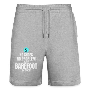 Barefoot Water Skiing Extreme Sports Barefooting - Stanley/Stella Trainer Unisex Organic Jogging Shorts - heather grey - Front - Nik (191cm) & Marisol (170cm)