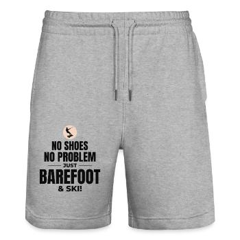 Barefoot Water Skiing Extreme Sports Barefooting - Stanley/Stella Trainer Unisex Organic Jogging Shorts - heather grey - Front - Nik (191cm) & Marisol (170cm)
