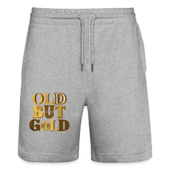 Alt aber Gold - Stanley/Stella Unisex Bio Joggingshorts Trainer  - Grau meliert - Vorne - Nik (191cm) & Marisol (170cm)
