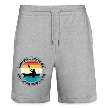 kayak Gradma Kayak Canoë Kayak Drôle - Short de jogging bio TRAINER Stanley/Stella unisexe - gris chiné - Devant - Nik (191cm) & Marisol (170cm)