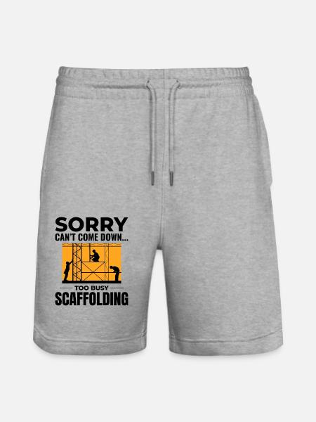 Gerüstbauer Gerüstbauer Gerüstbaubühne - Stanley/Stella Unisex Bio Joggingshorts Trainer - Grau meliert