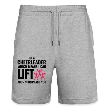 Cheerleader Cheerleading Girl Cheering Cheer Squad - Stanley/Stella Trainer Unisex Organic Jogging Shorts - heather grey - Front - Nik (191cm) & Marisol (170cm)