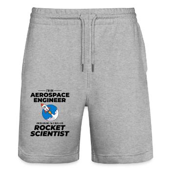 Luft- und Raumfahrtingenieur Raumfahrtraketenwissenschaftler - Stanley/Stella Unisex Bio Joggingshorts Trainer  - Grau meliert - Vorne - Nik (191cm) & Marisol (170cm)
