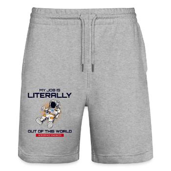 Luft- und Raumfahrtingenieur Raumfahrtraketenwissenschaftler - Stanley/Stella Unisex Bio Joggingshorts Trainer  - Grau meliert - Vorne - Nik (191cm) & Marisol (170cm)