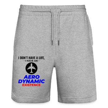 Aerospace Engineer Flight Mechanics Plane Airplane - Stanley/Stella Trainer Unisex Organic Jogging Shorts - heather grey - Front - Nik (191cm) & Marisol (170cm)