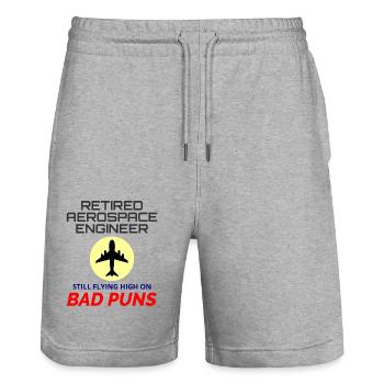 Luft- und Raumfahrtingenieur im Ruhestand, Flugmechaniker, Flugzeug - Stanley/Stella Unisex Bio Joggingshorts Trainer  - Grau meliert - Vorne - Nik (191cm) & Marisol (170cm)