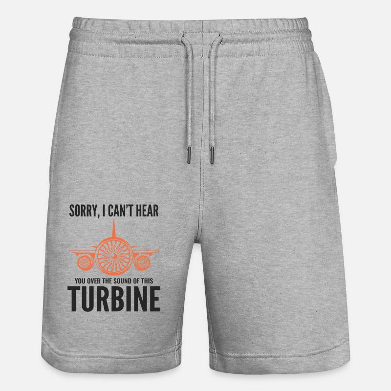 Düsentriebwerk Flugzeugmechaniker Luftfahrttechniker - Stanley/Stella Unisex Bio Joggingshorts Trainer - Grau meliert