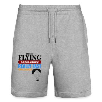 Motorschirmpilot Motorschirm Motorschirm - Stanley/Stella Unisex Bio Joggingshorts Trainer  - Grau meliert - Vorne - Nik (191cm) & Marisol (170cm)
