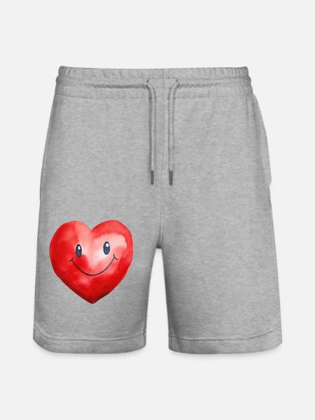 Cœur aquarelle - Short de jogging bio TRAINER Stanley/Stella unisexe - gris chiné