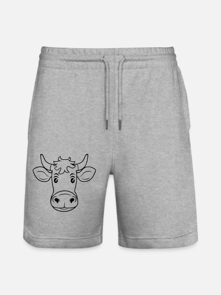 Kuh Kühe - Stanley/Stella Unisex Bio Joggingshorts Trainer  - Grau meliert
