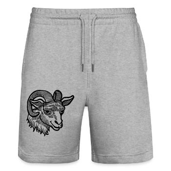 Capricorn Goat - Stanley/Stella Trainer Unisex Organic Jogging Shorts - heather grey - Front - Nik (191cm) & Marisol (170cm)