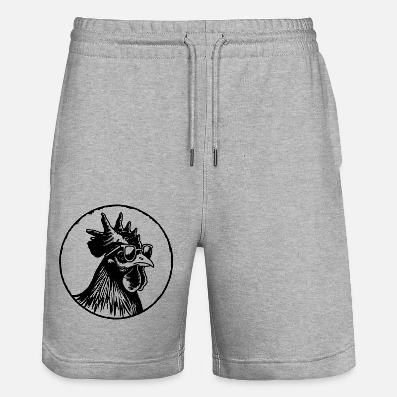 Huhn Hühnerstall - Stanley/Stella Unisex Bio Joggingshorts Trainer  - Grau meliert