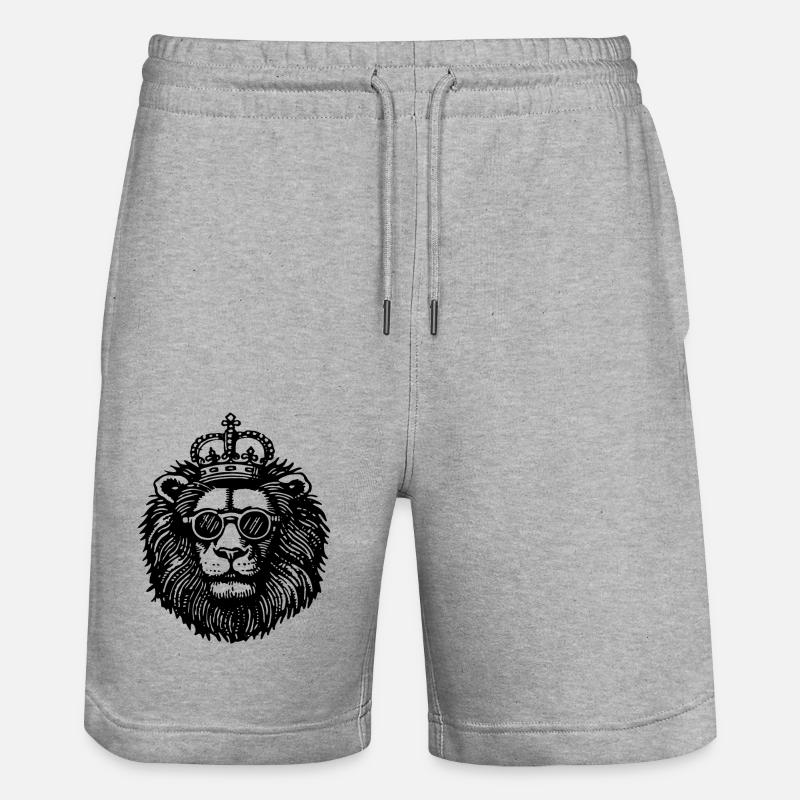 Löwe Löwenkopf - Stanley/Stella Unisex Bio Joggingshorts Trainer  - Grau meliert