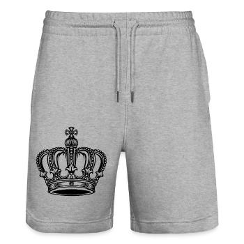 Krone - Stanley/Stella Unisex Bio Joggingshorts Trainer  - Grau meliert - Vorne - Nik (191cm) & Marisol (170cm)