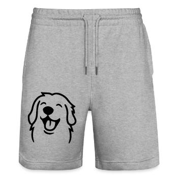 Golden Retriever Dog Dogs - Stanley/Stella Trainer Unisex Organic Jogging Shorts - heather grey - Front - Nik (191cm) & Marisol (170cm)