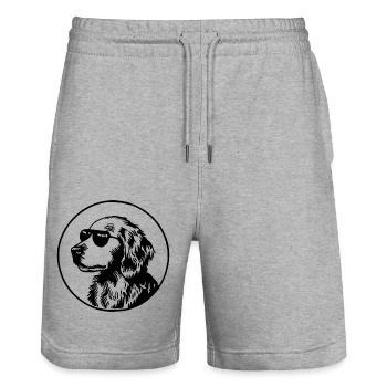 Golden Retriever Hund - Stanley/Stella Unisex Bio Joggingshorts Trainer  - Grau meliert - Vorne - Nik (191cm) & Marisol (170cm)
