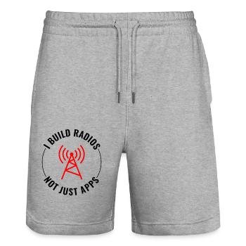 Opérateur radio amateur Fréquence des ondes radio - Short de jogging bio TRAINER Stanley/Stella unisexe - gris chiné - Devant - Nik (191cm) & Marisol (170cm)