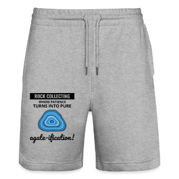 Rock Hound Collecting Collector Geology Geologist - Stanley/Stella Trainer Unisex Organic Jogging Shorts - heather grey - Front - Nik (191cm) & Marisol (170cm)